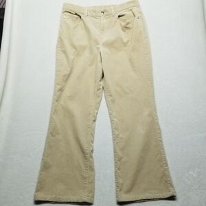 Lauren Jeans Co Pants 12 Beige Corduroy Straight Leg Neutral Classic Preppy Boho